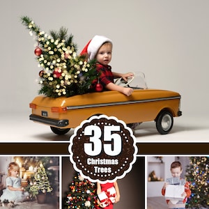 35 luces bokeh de árboles de Navidad, superposición de Bokeh dorado, superposición de Photoshop, superposición de luces navideñas, superposiciones de luces navideñas de Año Nuevo, jpg