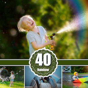 40 Rainbow overlay, Photoshop overlay, bokeh overlay, sky, summer, rain and sun effect, colorful, chasing rainbows, rainbow clouds, png