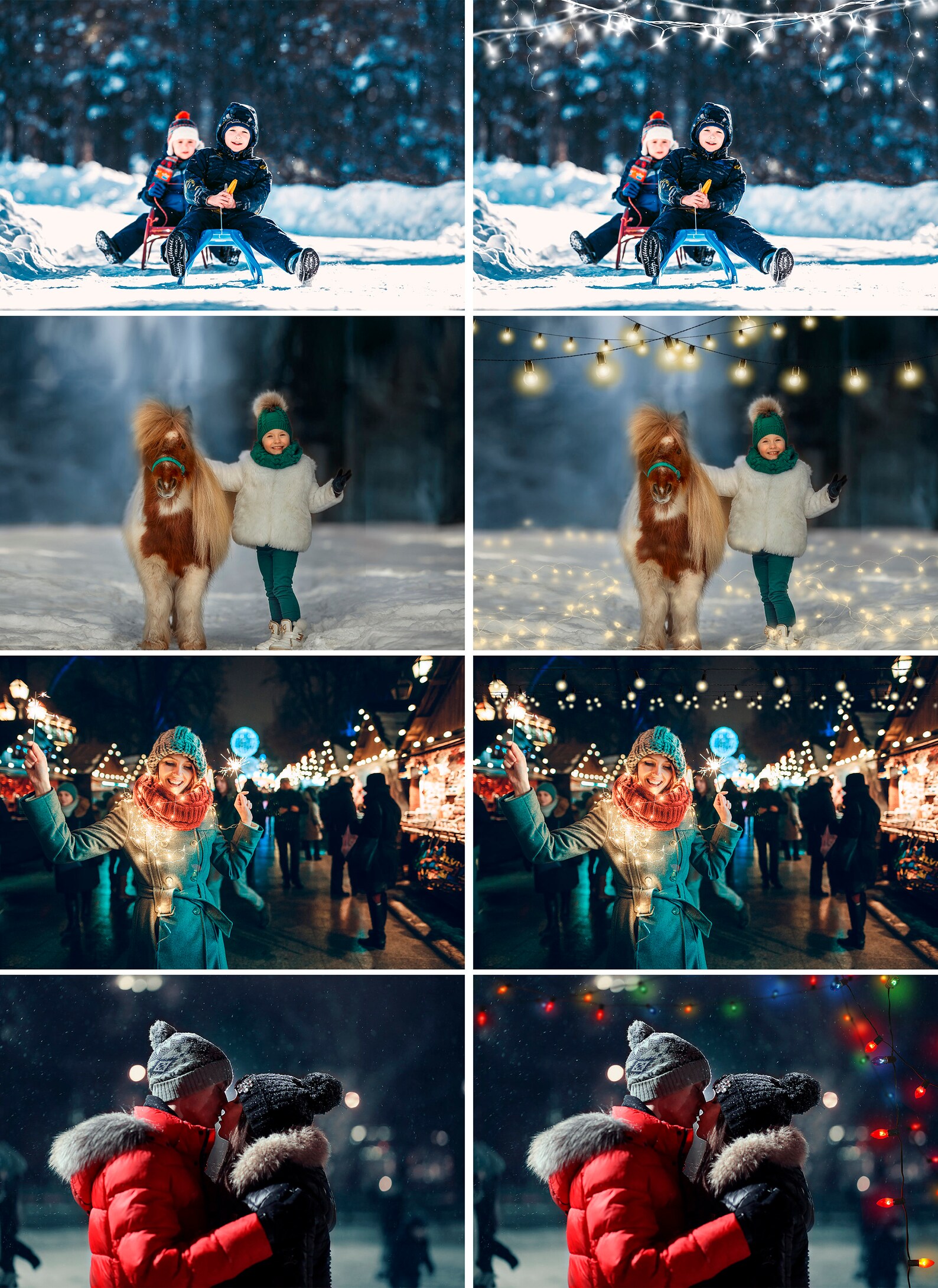 60 Christmas String Light Photo Overlays Fairy New Year | Etsy