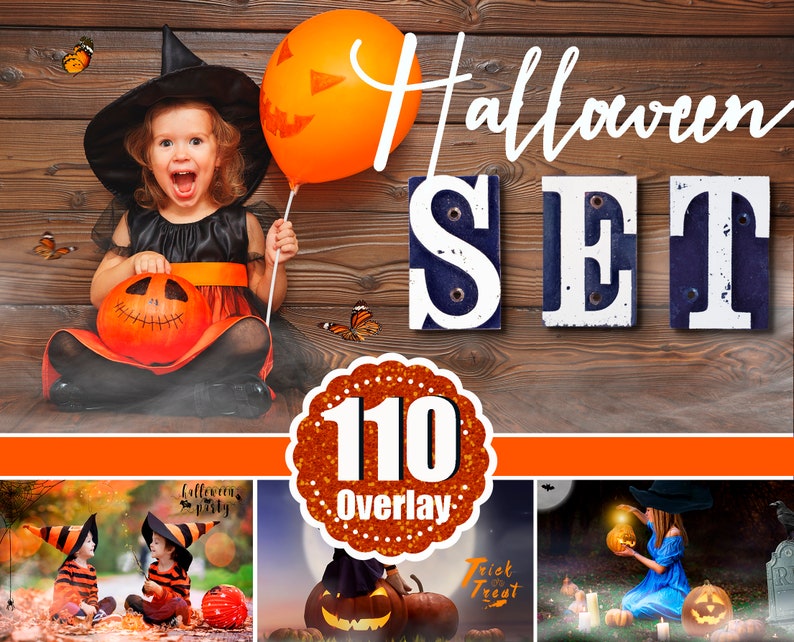 art text Moon mist png file Candle bokeh Spider fog fog Pumpkin Photoshop overlay magic 110 Halloween overlay elements