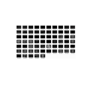 May include: A digital contact sheet displaying a grid of sixty-four small, rectangular thumbnail images. Each thumbnail features a unique grayscale pattern, texture, or abstract design, with a small text label below each individual image.