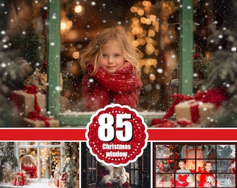 85 Christmas window frame, Christmas overlay, Christmas digital backdrop, Holiday winter wonderland New Year, snow, winter, background png