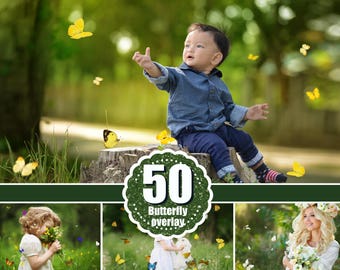 50 Butterfly Photo Overlay, Realistic flying butterfly overlays, Photoshop overlay, butterflies clip art clipart, Photo overlay, png