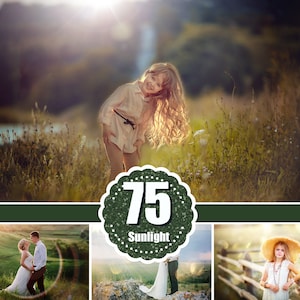 75 Natural sun light Photoshop Overlays, Sunlight bokeh, Sun Rays, Sun Lens, Sun beams, Light Leak, light effect, digital backdrop, jpg file