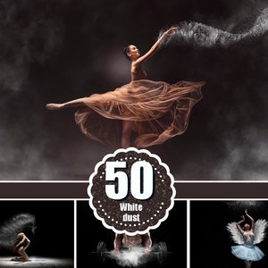 50 Flour Powder Dust Photo Overlays, White powder backdrop, Magic floating dust effect, Photoshop overlay, Digital Backdrop, png
