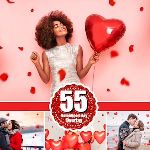 55 Valentinstag-Foto-Overlays, Herz, Liebe, romantisch, Hochzeit, Wordart-Photoshop-Overlay, Hintergrund, Herztexturen, PNG-Datei