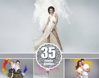 35 Dust cloud overlay, Floating colour powder, Photoshop Overlay, Smoke overlay, Glitter powder, Powder texture, Powder splash effect, png