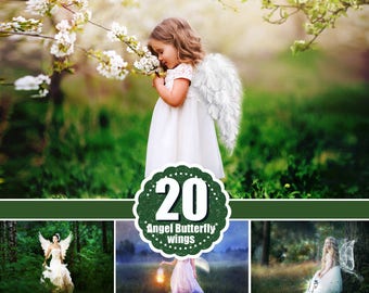 Angel butterfly Wings Photo Overlays, Photoshop Mix Overlay, Photography Photo Prop, magic fairy fantasy wight wing, png file
