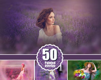 50 Flower painted Photoshop Mix overlays, floral dreams summer spring wedding branches branch fairy photo sessions, magic effects png