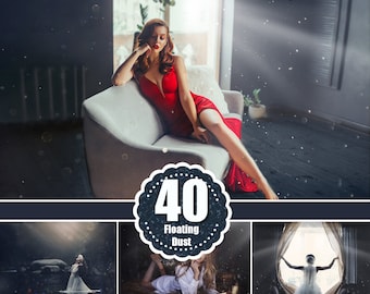40 Floating Dust Photoshop Overlays, Sparkling Glitter, photo effect, magic pixie dust effect, Background Backdrops jpg