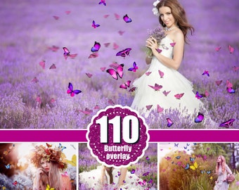 110 butterfly Photo Overlays, Flying butterfly, Overlays for Photoshop Mix, INSTANT DOWNLOAD, Professional sessions, png file