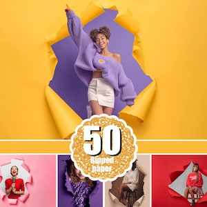 50 Ripped paper digital backdrop, Maternity background, Tear through wall effect, Photo frame, Photoshop overlay, Torn paper, png