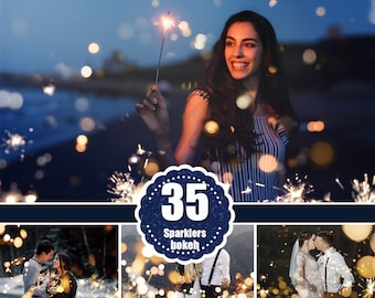 35 Wedding Sparklers & Bokeh Lights overlays, Christmas, holiday, New Year, Photoshop overlay, lights, light, bengal fire, bokeh, jpg