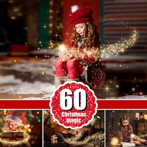60 Magic Christmas overlay, New Year, Holiday, Xmas, Gold fairy dust, Photoshop Glowing stars, shining, Gold Stars, Stardust, sparkles, jpg