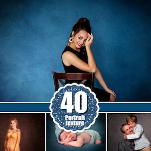 Peut inclure: Une collection de 40 textures de fond pour portraits. Les fonds sont de couleurs et de textures vari&eacute;es, notamment bleu, marron et gris. Les fonds sont parfaits pour les photographes qui souhaitent cr&eacute;er des portraits d'aspect professionnel.