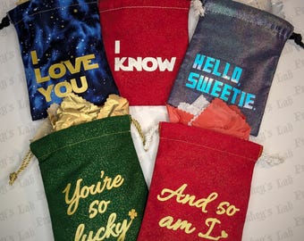 Bolsa de regalo forrada a mano: para dados, dulces y joyas.