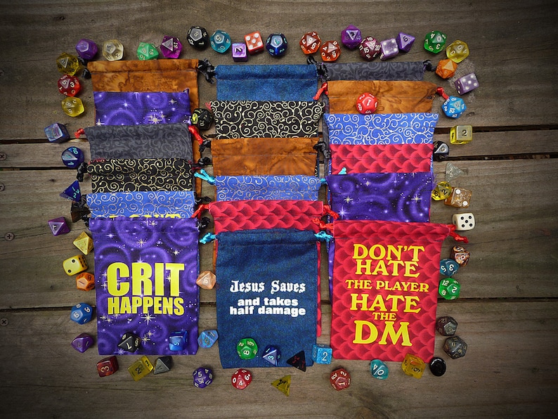 Dice Bags Dungeons and Dragons Roleplaying Pathfinder Etsy
