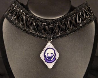FNAF Puppet Reminder Pendant & X-Pattern Lace: "forget something?"