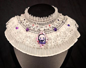 Colgante recordatorio de marionetas de FNAF y gargantilla de encaje victoriano: "no lo olvides"