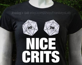 Nice Crits T-Shirt, Natural 20s Dice Tee