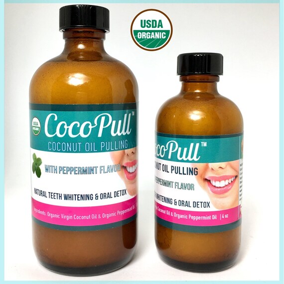Organic Coconut Oil Pulling for Teeth Whitening Bad Breath Etsy