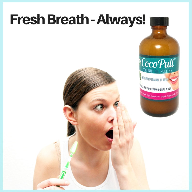 Organic Coconut Oil Pulling for Teeth Whitening Bad Breath Etsy