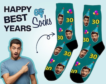 Custom Face Birthday Socks, Custom Happy Birthday Face Socks, Custom Socks, Face Socks, Personalized Gifts, 30th, 40th, 50th birthday gift