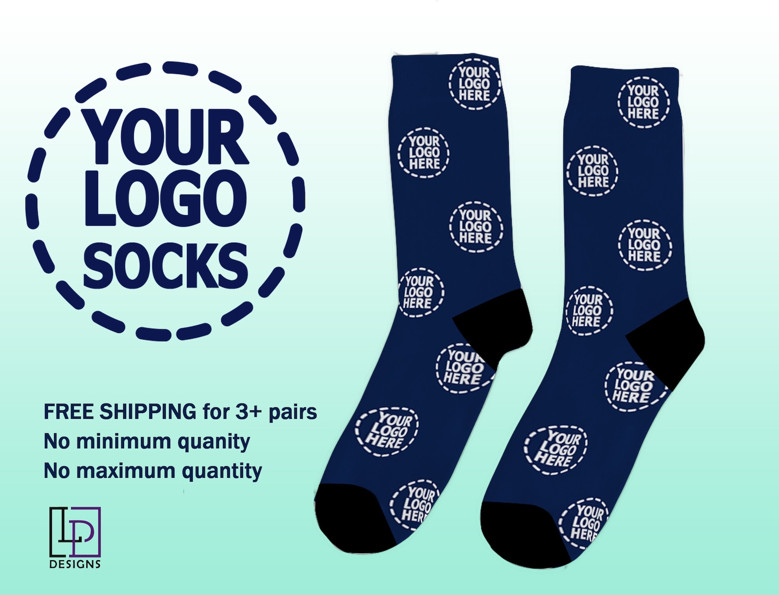 Business Logo on Socks Logo Pattern Socks Logo Printed on Etsy Ireland