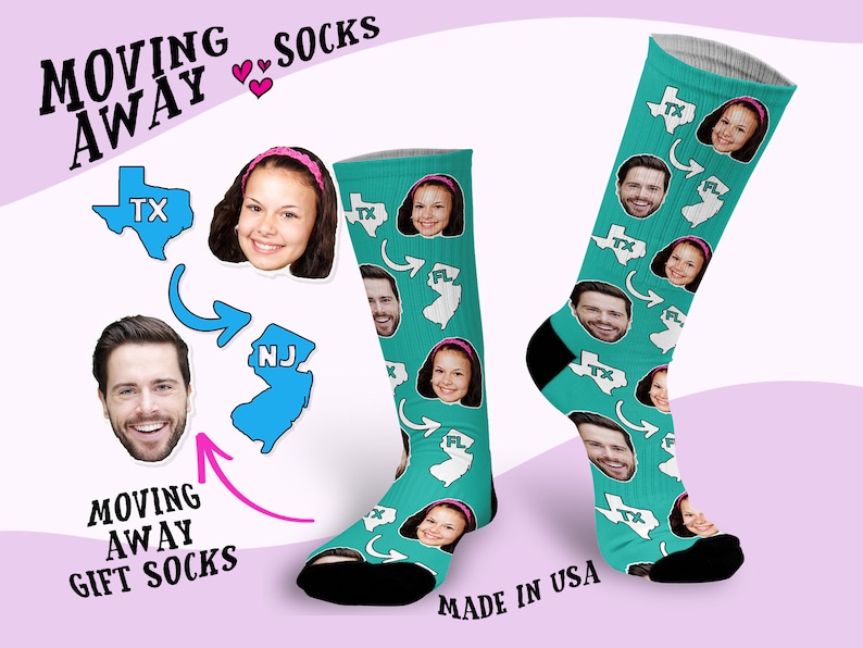 Custom Face Socks for ,goodbye distance farewell