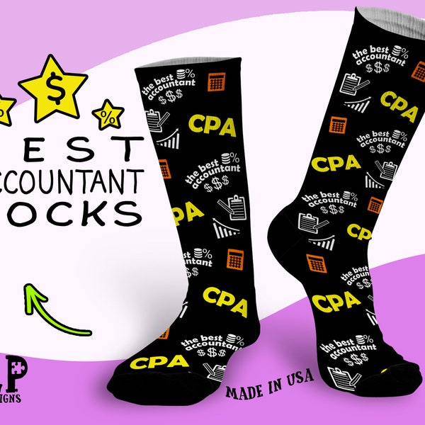 The Best Accountant Socks, Gift for Accountant , CPA socks, Accrual Socks, Bookkeeping socks,Socks for accountants, CPA student socks