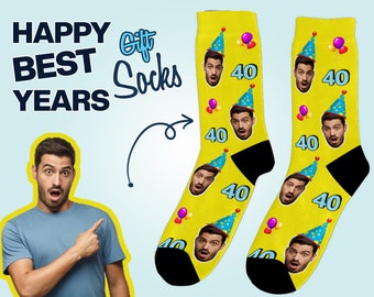 Custom Face Birthday Socks, Custom Happy Birthday Face Socks, Custom Socks, Face Socks, Personalized Gifts, 30th, 40th, 50th Birthday Gift