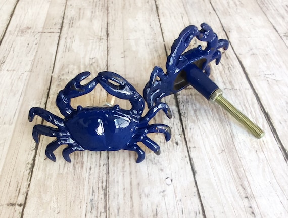 Crab Door Knobs Cabinet Pulls Bathroom Vanity Coastal Etsy