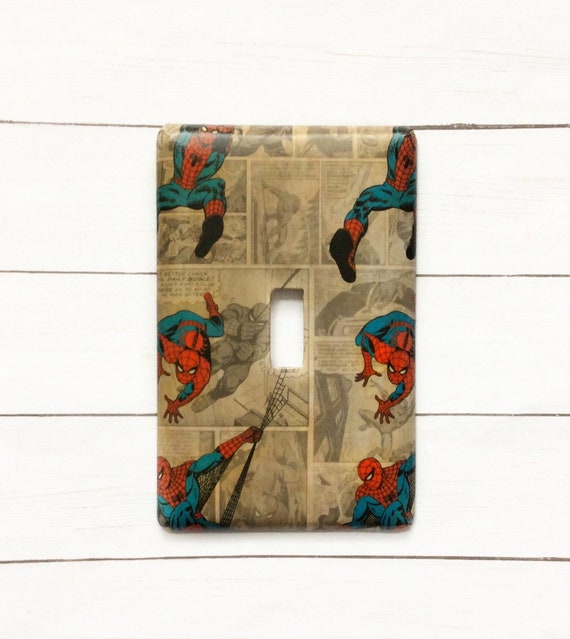 Avengers Decor Spiderman Switchplate Superhero Bathroom Marvel Light Switch Spiderman Bedroom Avengers Room Decor