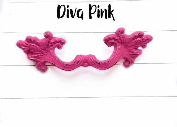 Shabby Chic Knobs Pink Drawer Pulls Cabinet Handles Etsy
