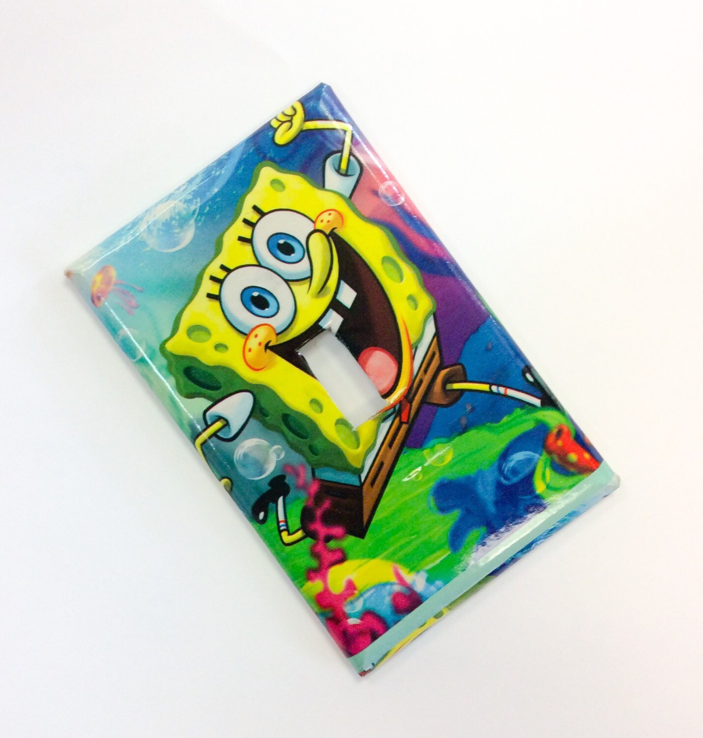 Spongebob Square Pants Light Switch Cover Outlet Cover Toy Room Decor Bathroom Decor Bedroom Decor Kids Boys