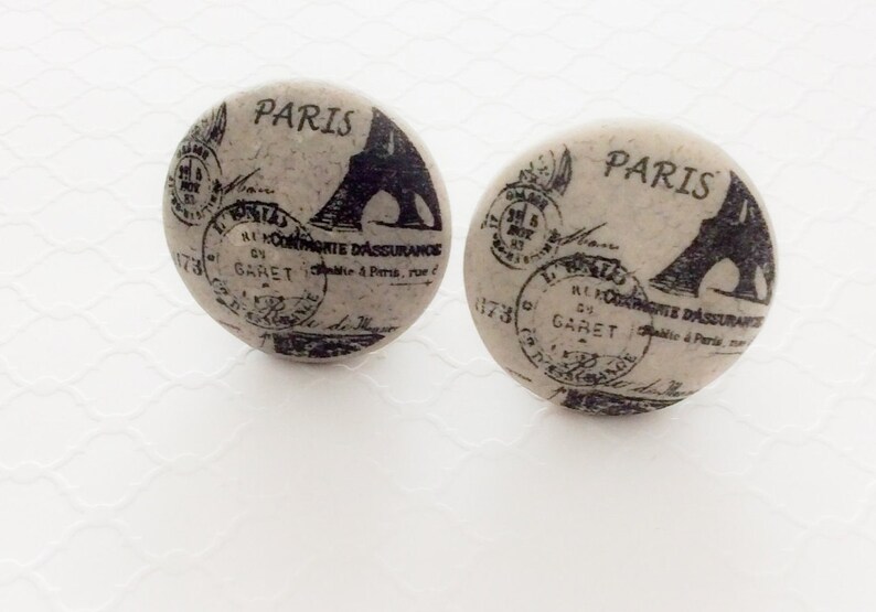 Eiffel Tower Cabinet Drawer Knobs Paris Decor Ceramic Image 0