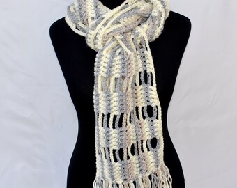 Foulard oversize en dentelle blanc gris au crochet printanier Pull moderne en laine chaude longue et grande écharpe châle