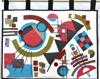 Arazzo da parete trapuntato ispirato a Kandinsky: arazzo in tessuto astratto