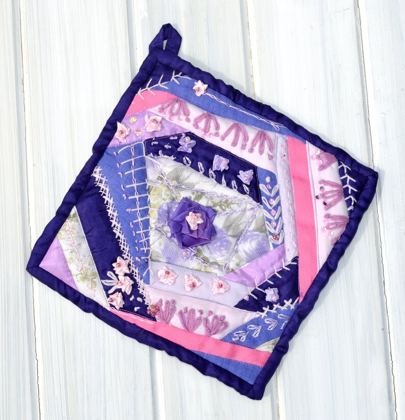 Handmade Quilted Oven Mitts and Potholder Hot Pad Set Etsy