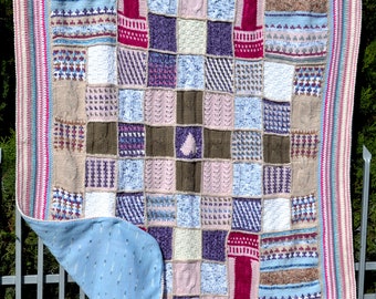 Coperta Grandma Square lavorata a mano: maglia di lana Boho a trecce