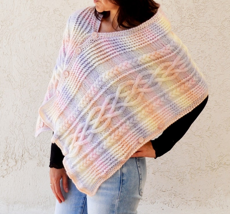 Womens wrap bolero shrug with 3 4 sleeve Shawl bolero wrap Pink white shrug wrap sweater Wrap cardigan bolero Knitted cardigan shrug