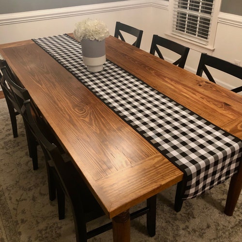 Buffalo Check Farmhouse Style Table Runners Black and White Etsy