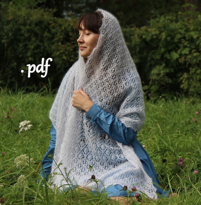 Rectangular shawl knitting pattern Instant download PDF file Etsy