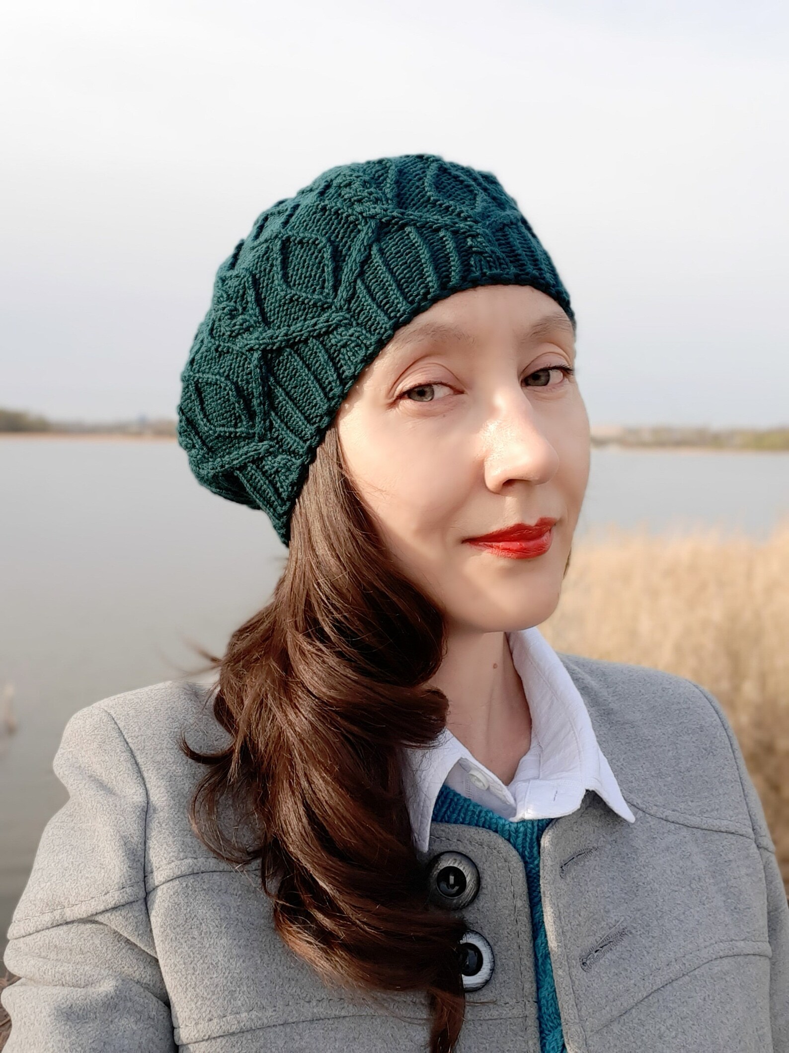 Knitting Pattern Bel Beret Ladies Cable Knit Hat Adult Medium Etsy