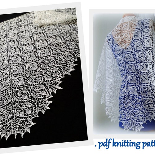 Knitting Pattern // Knit Shawl Pattern Knitting Patterns for | Etsy