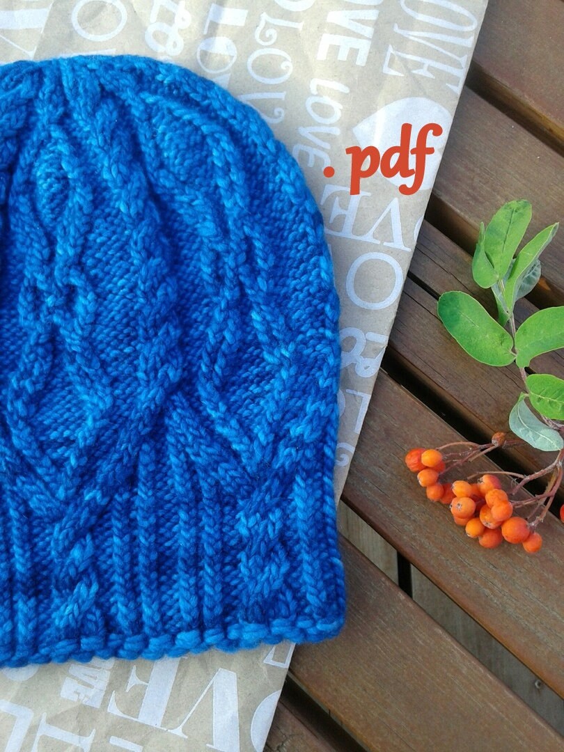 Knitting Pattern for Cable Aran Hat Knitted Adult Medium Size Etsy
