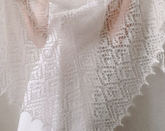 Lace shawl knitting pattern PDF download Triangular shawl Easy pattern for knit evening, wedding shawls wraps
