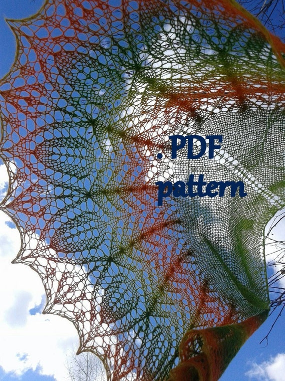 PDF Knitting Pattern Bekhar shawl Lace cabled crescent shape Etsy