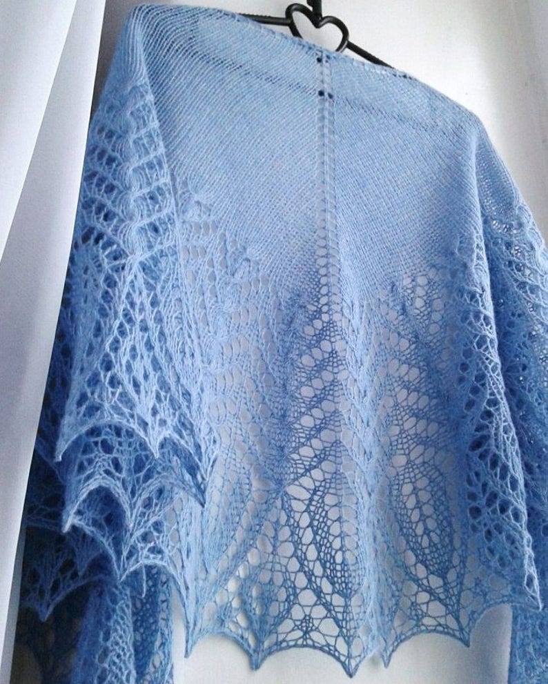 PDF Knitting Pattern Bekhar shawl Lace cabled crescent shape Etsy
