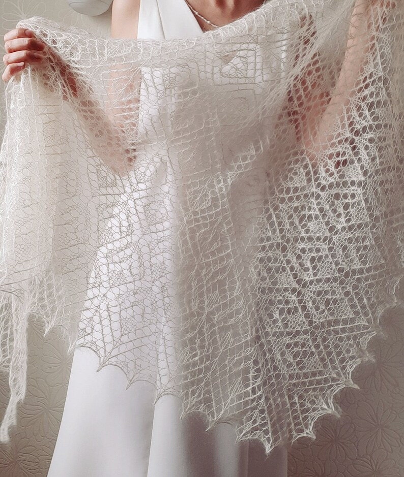 Lace Shawl Knitting Pattern PDF Download Triangular Shawl Easy Etsy